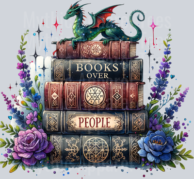 Books Over People Dragon Romance DTF Book Transfers