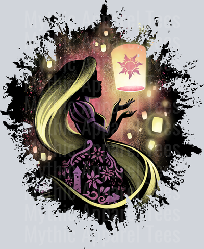 Rapunzel Disney Princess Dark Silhouette Color Splash Crystal Ball Vision