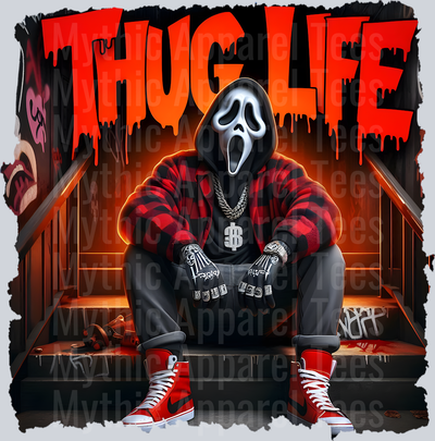 Scream RED DRIPPING BLOOD on stairs Horror Movie DTF Thug Life Transfers