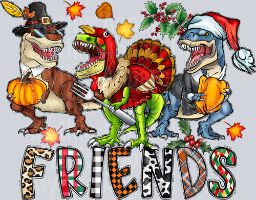 Friends Rex Fall Thanksgiving Christmas Turkey Dinosaur