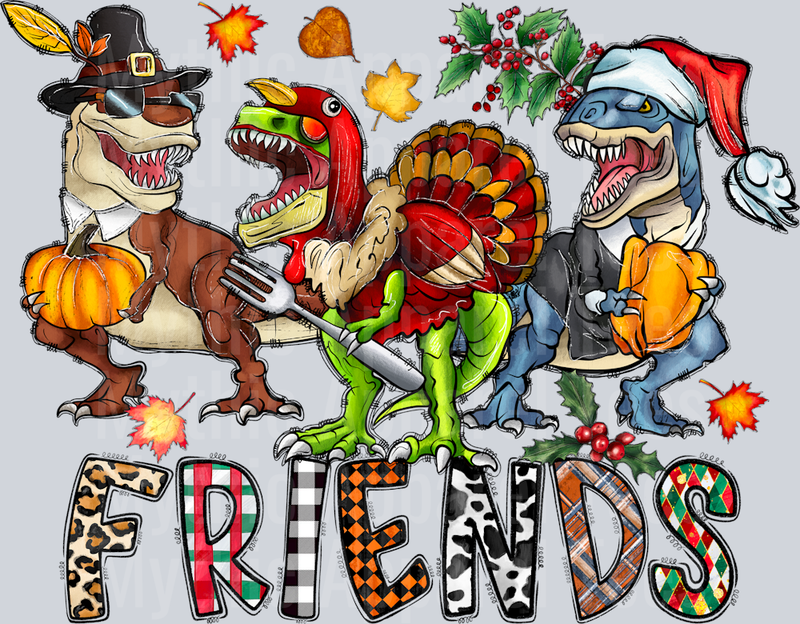 Friends Rex Fall Thanksgiving Christmas Turkey Dinosaur