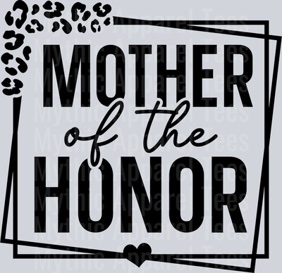 Mother of honor Black with hearts DTF Wedding Transfers