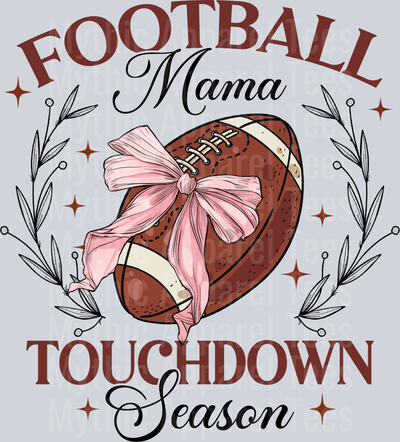 Football Mama 1 twinkles and green crest pink ribbon DTF Football Transfers