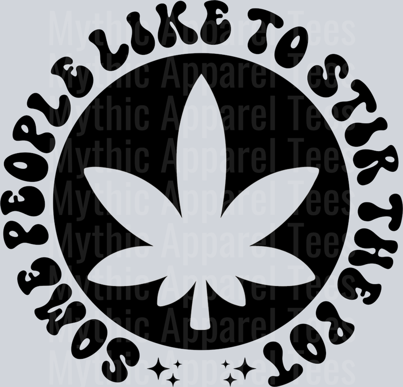 Some People Like To Stir The Pot Pocket Pocket Funny Wavy Retro Words Black Weed