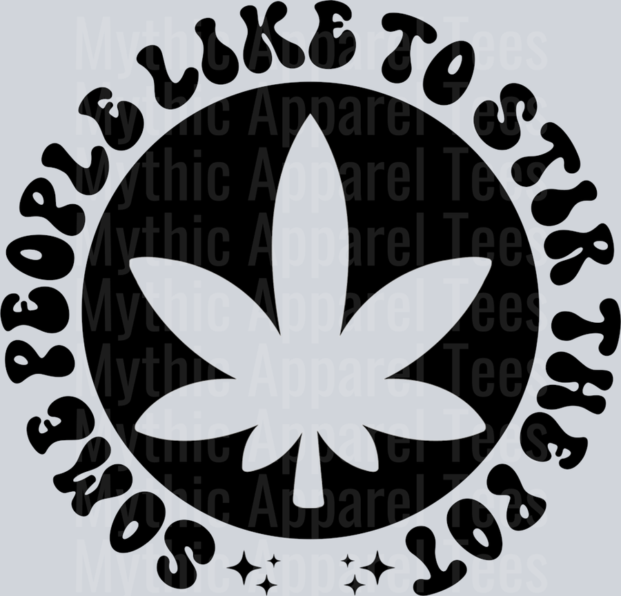Some People Like To Stir The Pot Pocket Pocket Funny Wavy Retro Words Black Weed