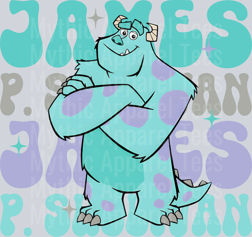 James P. Sullivan Sully Monsters Inc DTF Disney Transfers