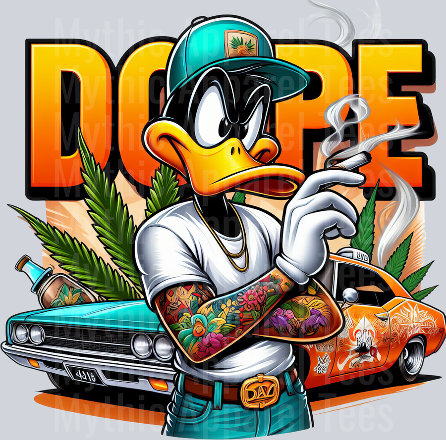 Daffy Duck Hot Rod Smoking Pop Culture DTF Weed Transfers