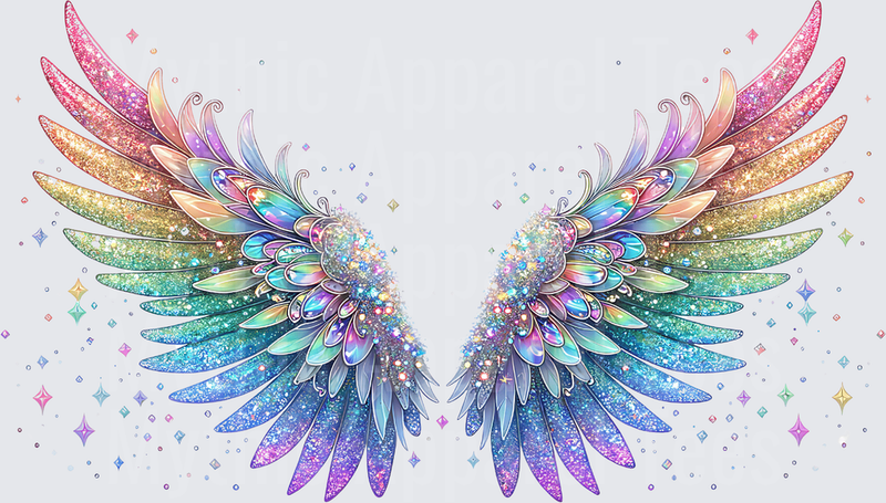 Angel Wings Rainbow Glitter Holographic Sparkle Fairy Wings