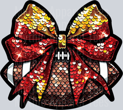 Red And Gold Sequin Football School Spirit & Sports