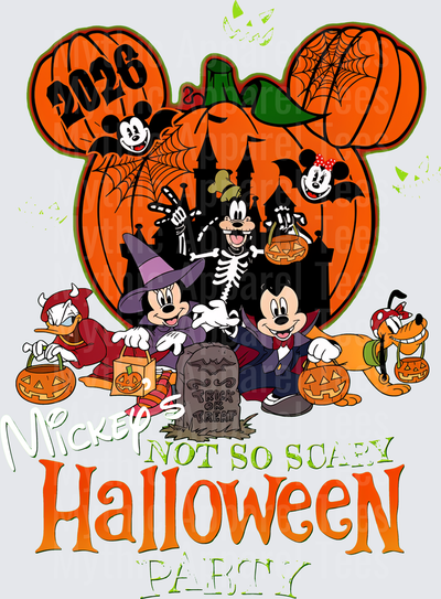 Mickey's Not So Scary Halloween Party 2026 Mickey Mouse Minnie Goofy Donald Pluto Trick or Treat Pumpkin Costume Group