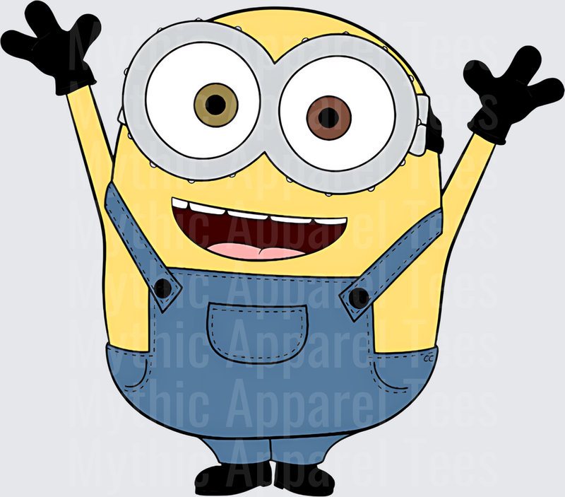 Minnions Bob Two-Eyed Excited Arms Up Overalls Cheering