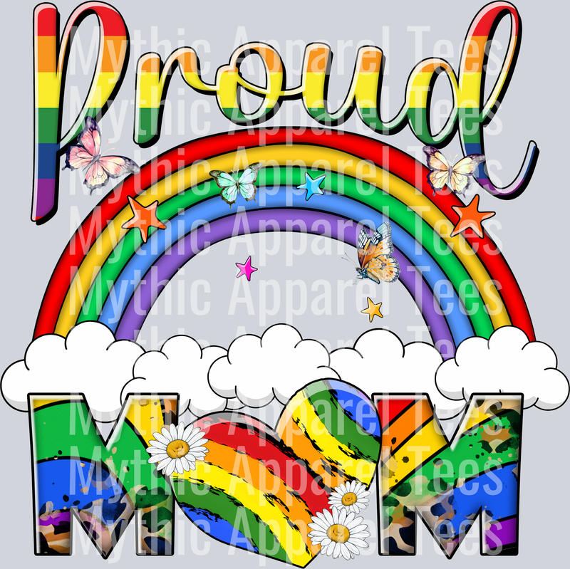 Proud Mom rainbow 2 LGBTQ+ Transfer