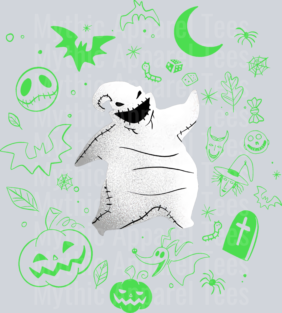 Oogie Boogie Green and white neons Dark Silhouette Color Splash Crystal Ball Vision