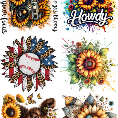 SUNFLOWER GANG SHEET 10 FULL SIZE IMAGES