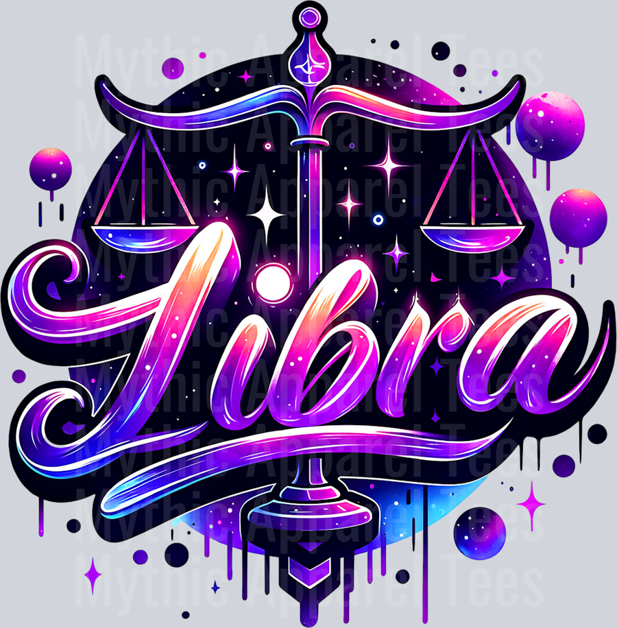 Libra 2 Purple Sign DTF Zodiac Sign Transfers