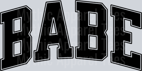 Babe Glam Varsity Letters Black