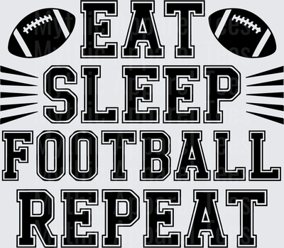 American Football Eat Sleep Football Repeat Bold Text Design