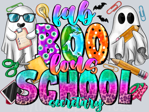 Fab boo Lous School Secretary Spooky Halloween Teacher
