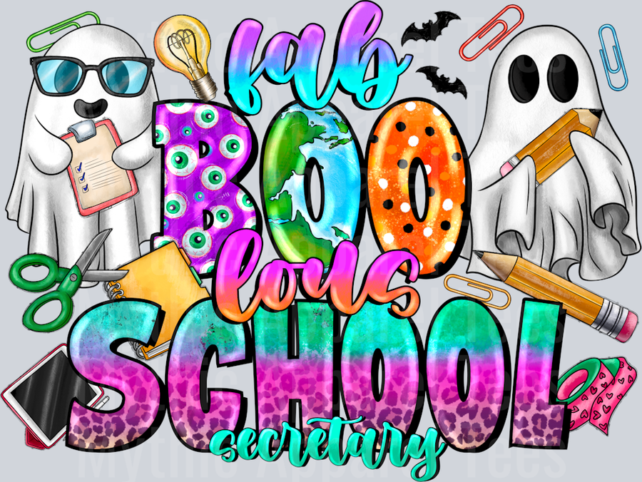 Fab boo Lous School Secretary Spooky Halloween Teacher