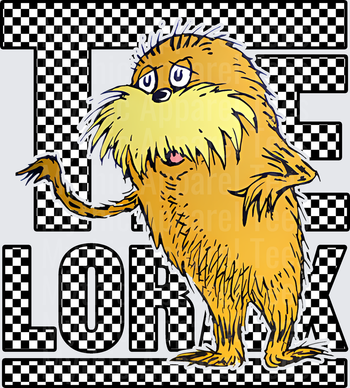 DR Seuss The Lorax Black White Checkered Bold Letter Design