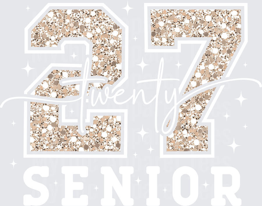 Terrazzo Speckled Jersey Number 27 Bold Athletic Font Neutral Tones