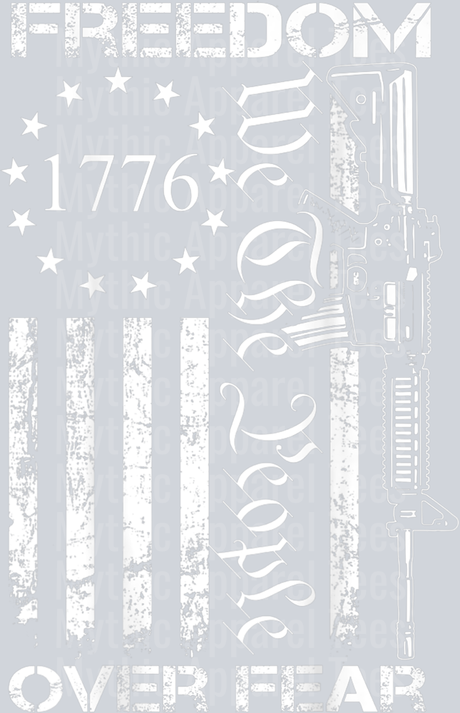 Freedom Over Fear Pro Gun USA Flag 2nd Amendment (ON BACK) T-Shirt PRO 2nd