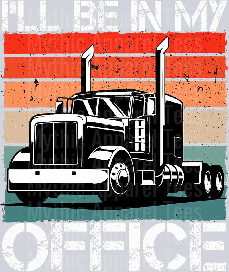 I'll be in my office retro DTF Trucker Transfers