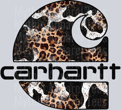 Carhart logo cow leopard DTF Carhartt Transfers