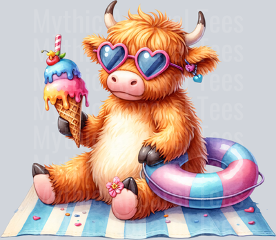 Summer Highland Cows at the Beach 6