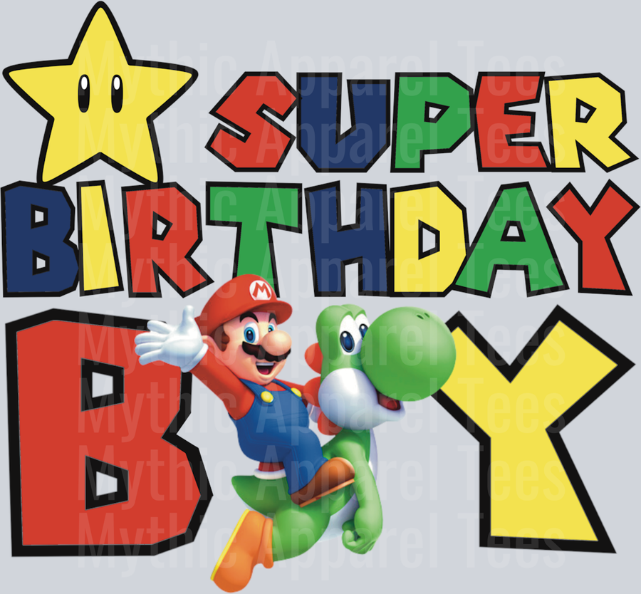 Super Mario birthday Boy Birthday DTF Birthday Transfers