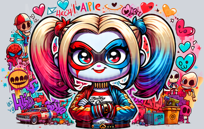 Harley Quinn Graffiti DTF Pop Culture Transfers