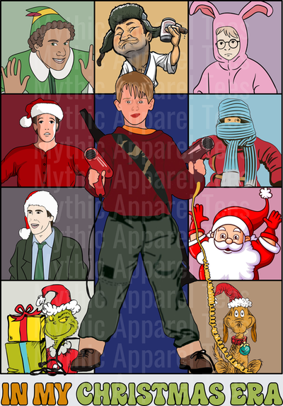 In My Christmas Era Classic Holiday Movie Characters Collage Kevin McCallister Buddy the Elf Grinch Ralphie A Christmas Story Home Alone