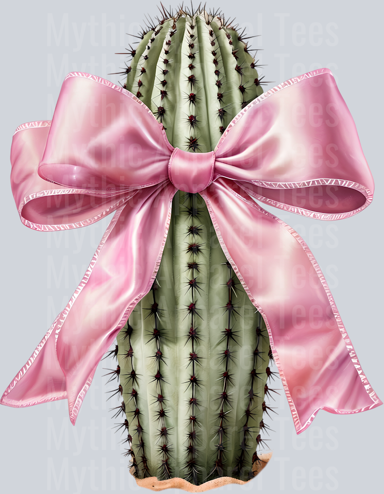 Cactus with Pink Bow Cowgirl Western Southern Girl Pink