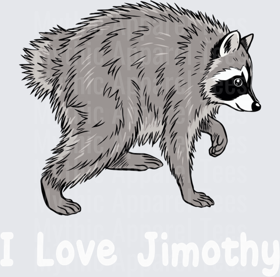 Jimothy Illustrated Raccoon Walking Side Profile Gray Fur