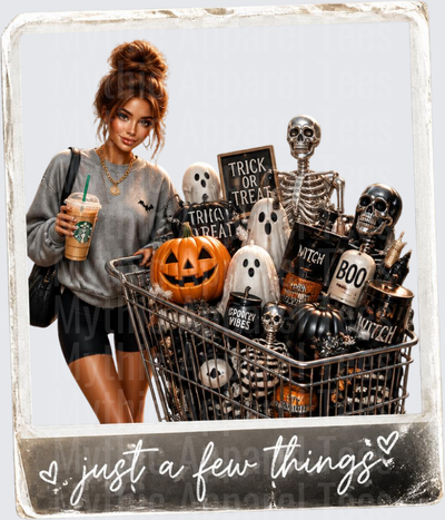 Halloween Girl with Starbucks & Spooky Shopping Cart Just A Few Things