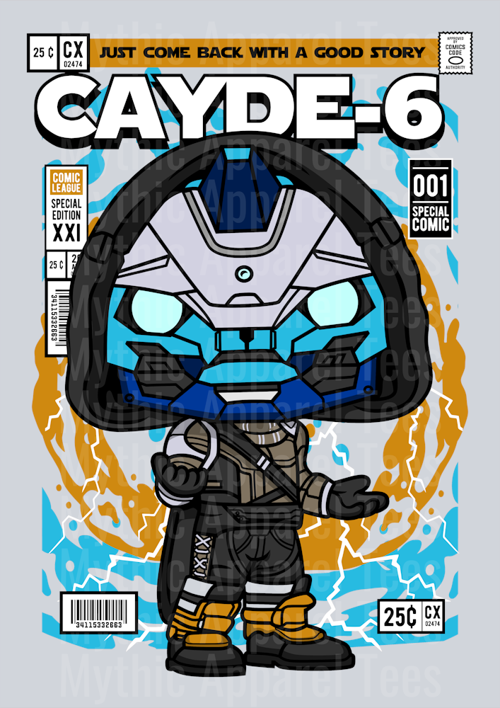 Cayde-6 Comic Book Cover STYLE DTF Pop Culture Transfers