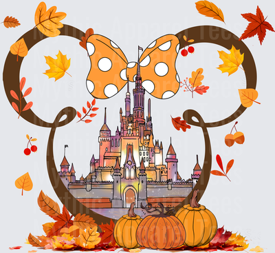 Disney Fall and Thanksgiving Minnie Mouse Castle Autumn Pumpkins