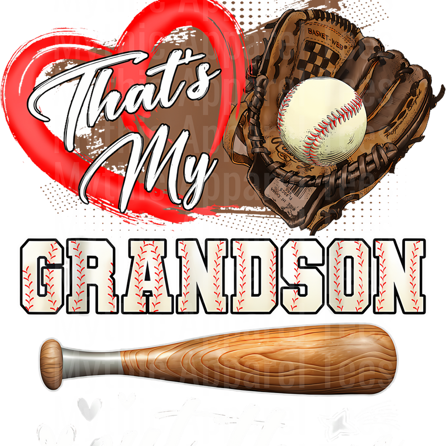 Grandma Grandpa Grandparents Baseball DTF Transfer