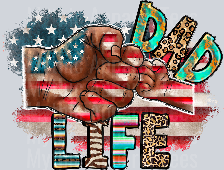 Dad Life 4th of july DTF Patriotic Transfers