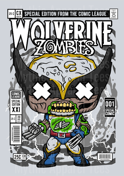 Zombie Wolverine Comic Book Cover STYLE DTF Pop Culture Transfers