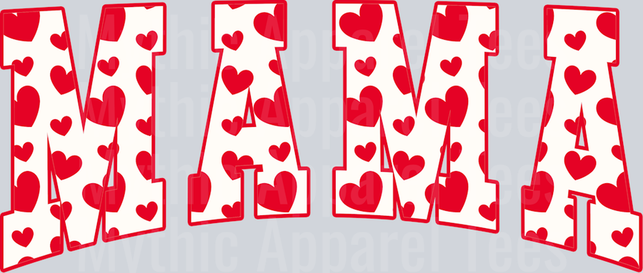 Heart Mama Wavy Retro Funny Designs Valentines Day