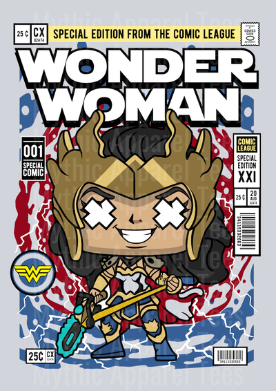 Wonder Woman Comic Book Cover STYLE DTF Pop Culture Transfers