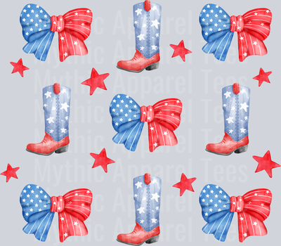 American Flag Western DTF Patriotic Transfers