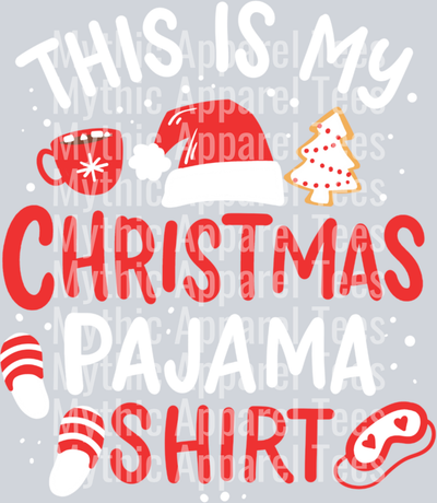 Christmas Pajamas Shirt – DTF Heat Transfer – Holiday Pajama Design