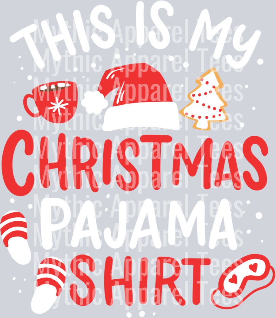Christmas Pajamas Shirt – DTF Heat Transfer – Holiday Pajama Design