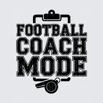 American Football Coach Mode Clipboard Whistle Bold Graphic