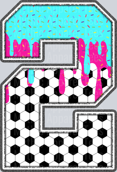 2 Soccer Drip Name With Bow DTF Soccer Transfers