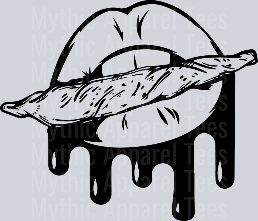 Dripping Lips Blunt weed plant DTF Weed Transfers