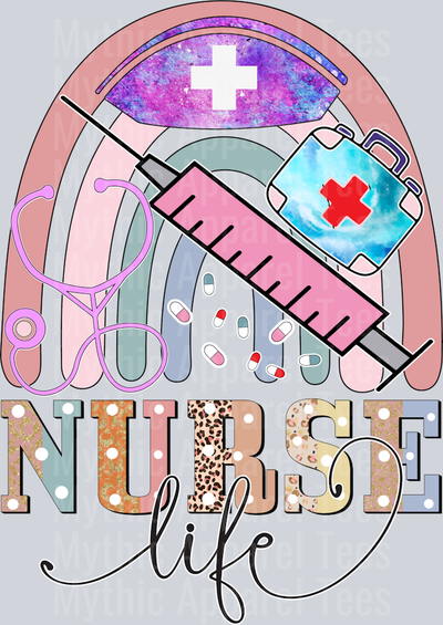 Nurse Life purple hat DTF Nurse Transfers