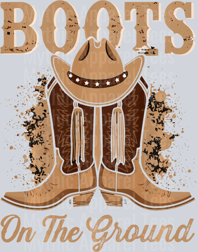 Tan and brown 2 Boots on the Ground DTF Western Girl Transfers